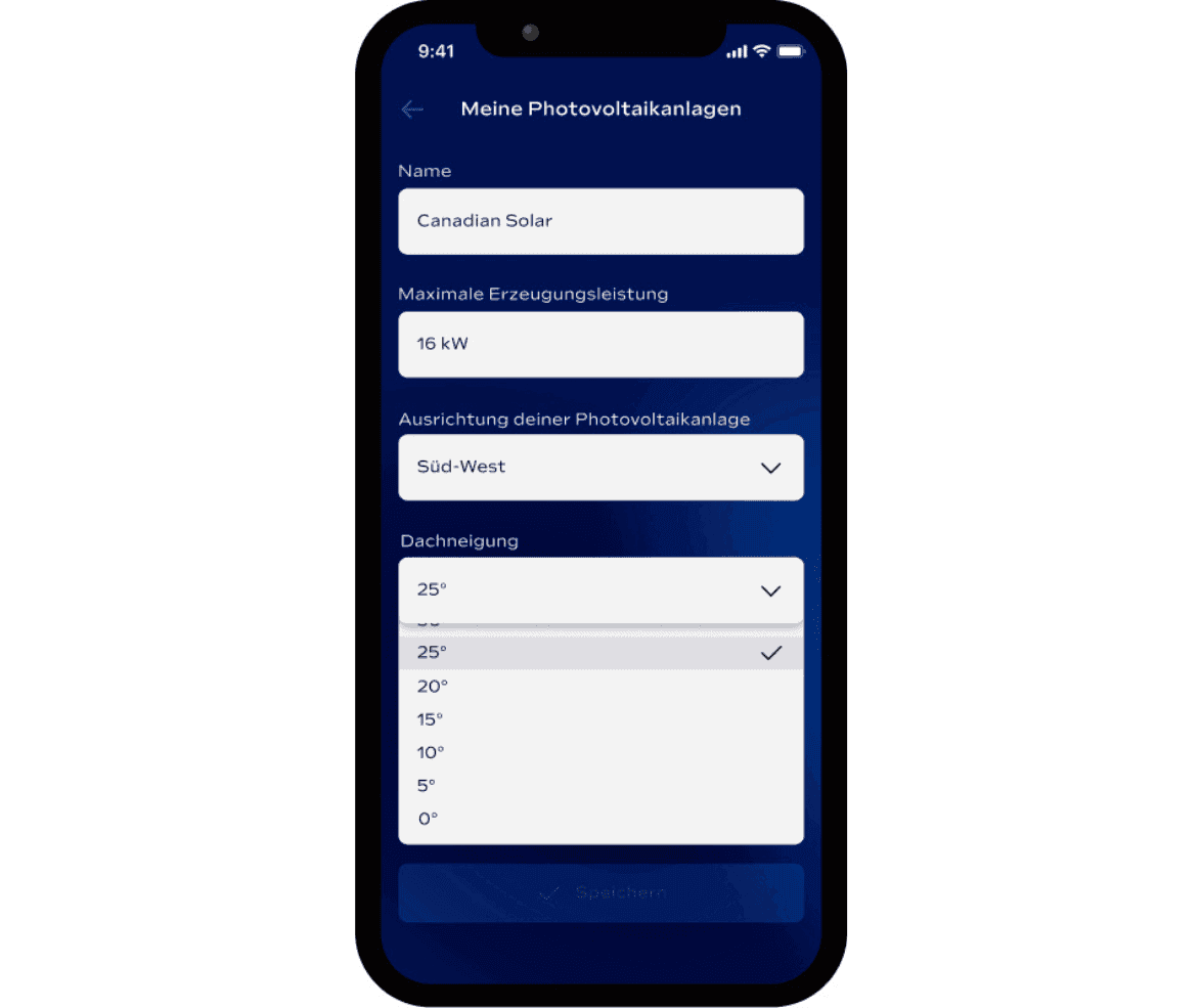 PV-Anlage in App hinzufügen